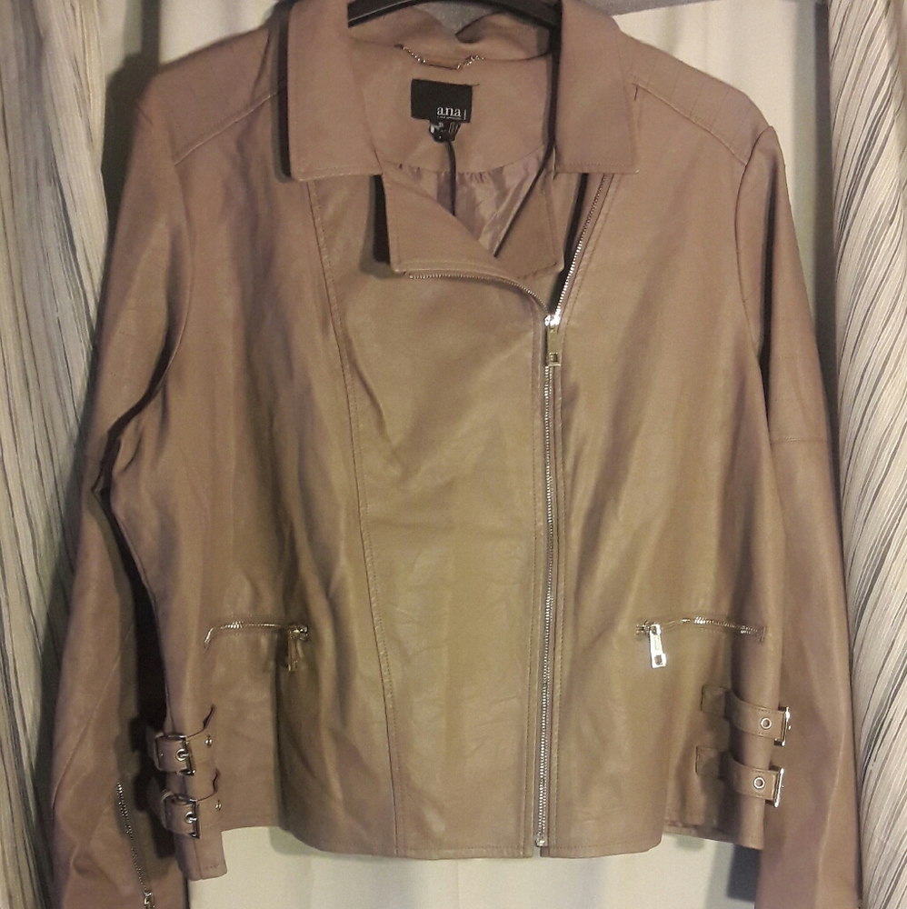 GREY Faux Leather Moto Jacket